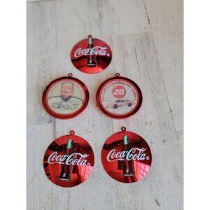 NASCAR Coca-Cola Santa Claus vintage ornament Xmas set